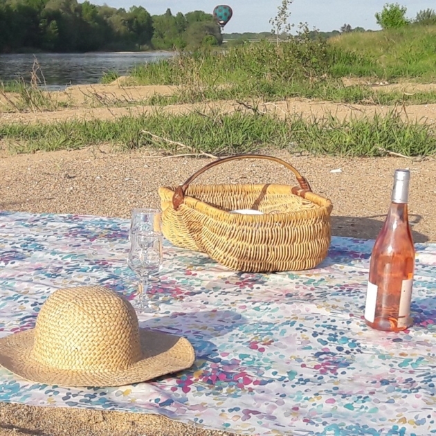 Tovaglia Antimacchia Rotonda o ovale riflessione turchese - Fleur de Soleil