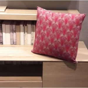 Coussin velours plumes rouge