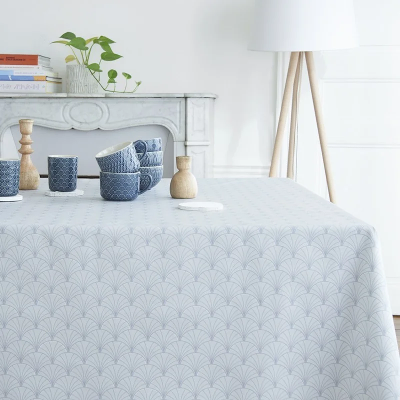 Nappe enduite ronde ou ovale Papyrus gris