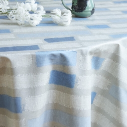 Nappe enduite Rayure Patch Bleu