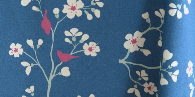 Nappe enduite ronde ou ovale Cerisier Pétrole