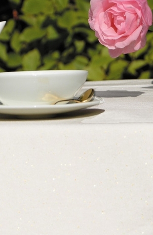 TESSUTO IMPERMEABILE AL METRO bianco glitter - Fleur de Soleil