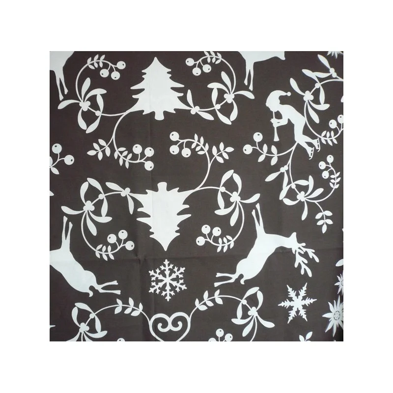 Tissu en coton Montagne chocolat
