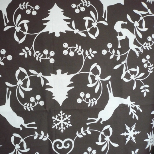 Tissu en coton Montagne chocolat