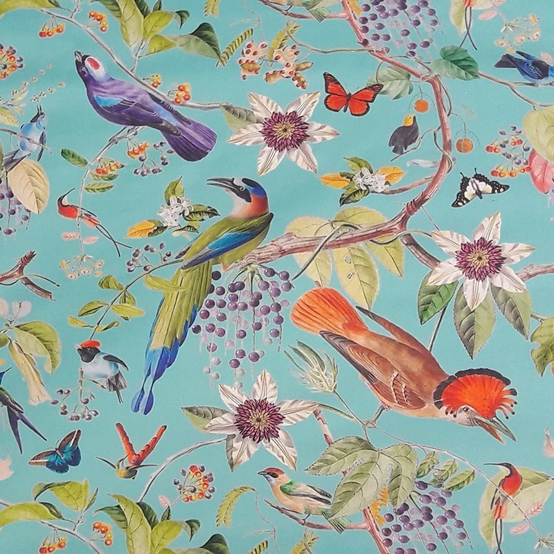Nappe enduite Oiseaux turquoise