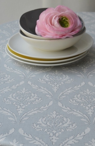 Nappe enduite ronde ou ovale Pompadour grise