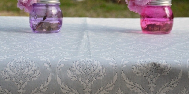 Wipe clean tablecloth yellow birds round or oval