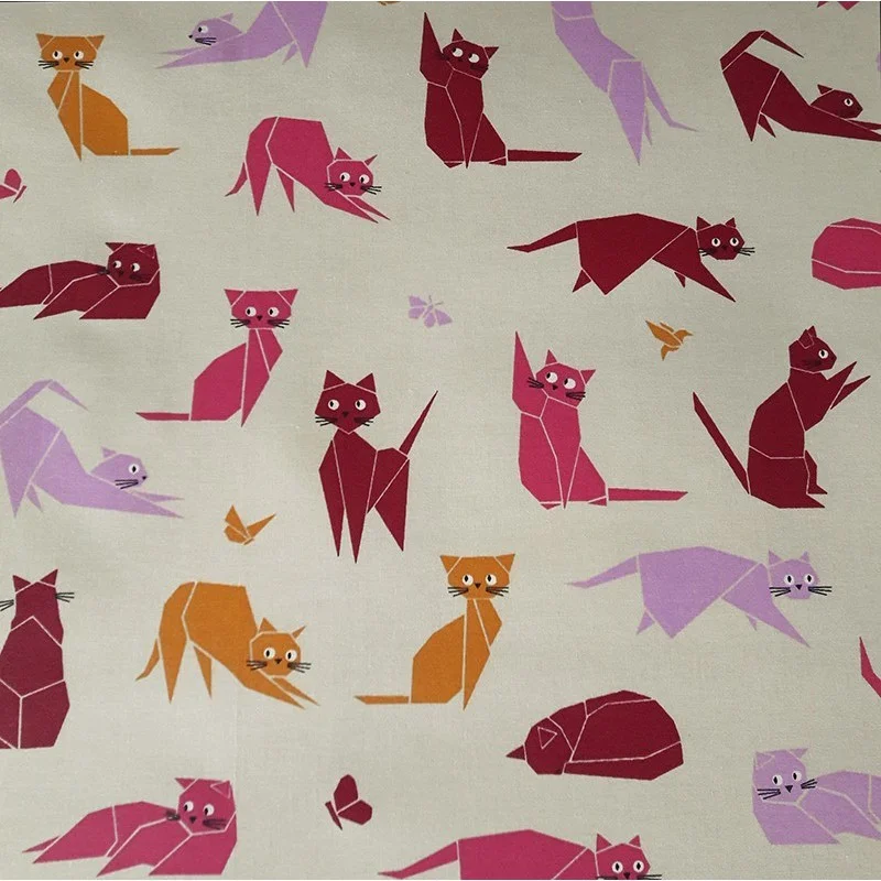 Coupon enduit 50x80cm Chats rose