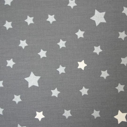 Tissu en coton Etoile gris/argent