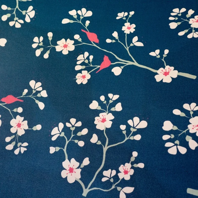 Nappe enduite ronde ou ovale Cerisier Pétrole