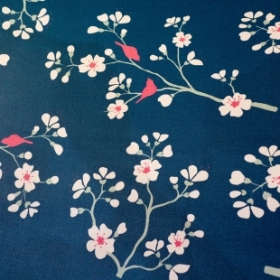 Nappe enduite ronde ou ovale Cerisier Pétrole