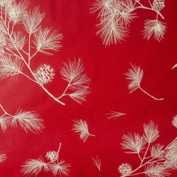 Tissu en coton Pin rouge