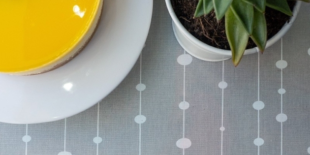  Nappe en coton enduit Perles grise Fleur de Soleil