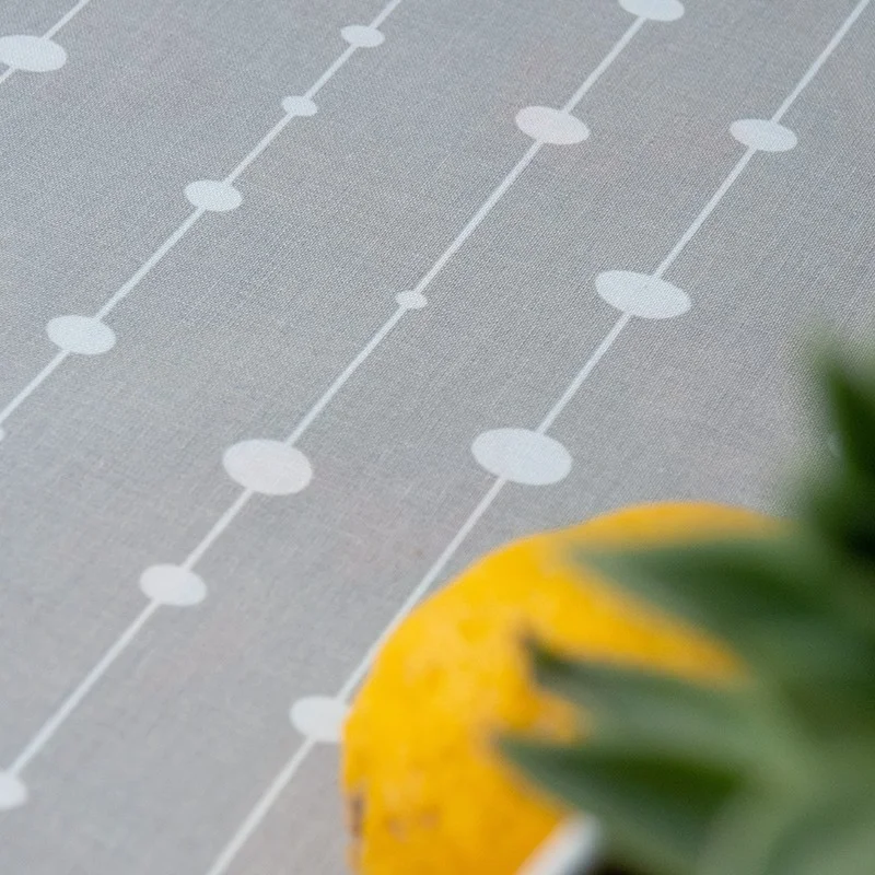 WIPEABLE TABLECLOTH PEARL GREY FLEUR DE SOLEIL 