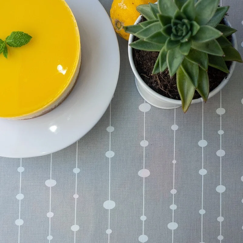  Tissu en coton enduit Perle gris Fleur de Soleil