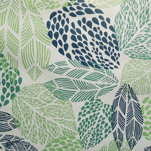 Tissu en coton enduit Feuilles vert