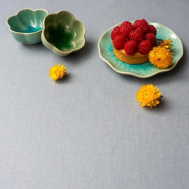 Nappe enduite ronde ou ovale Unie grise