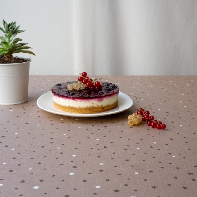  fleur de soleil oeko tex  COTTON TABLECLOTH STARS TAUPE/TAUPE Fleur de Soleil