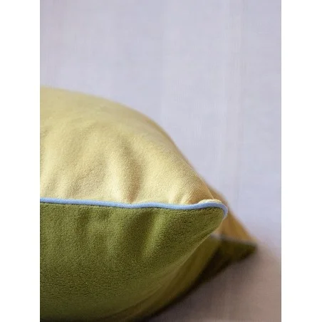 Green velvet cushion