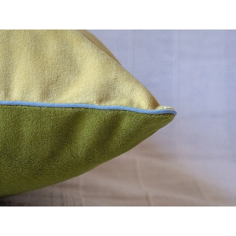 Green velvet cushion