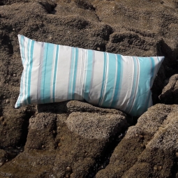 Coussin Rayure Turquoise Gris