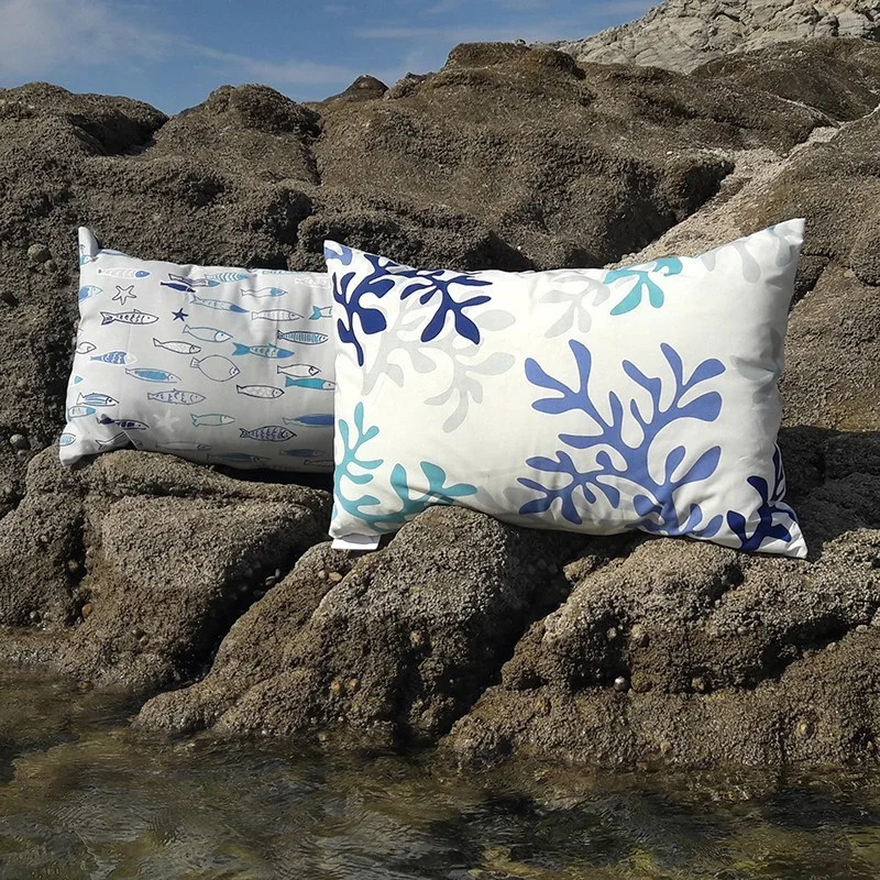 Coussin Corail Bleu