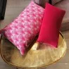Coussin velours plumes rouge