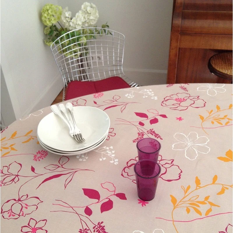 Tovaglia Antimacchia Camelia arancione - Fleur de Soleil