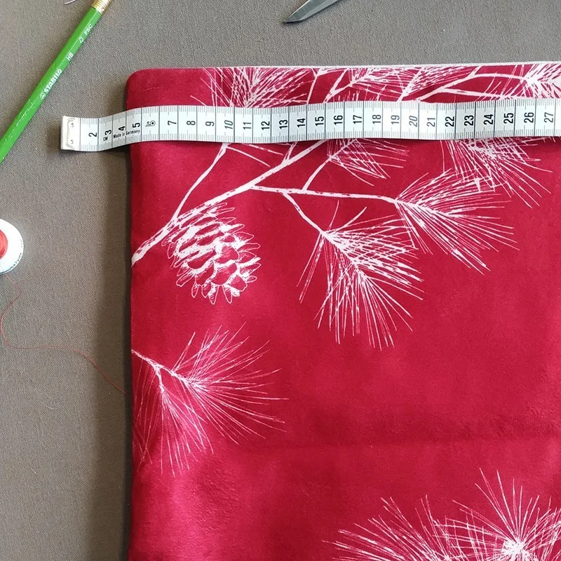 Tissus en velours pin rouge