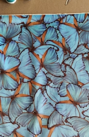 Tessuto di velluto a farfalla blu chiaro - Fleur de Soleil