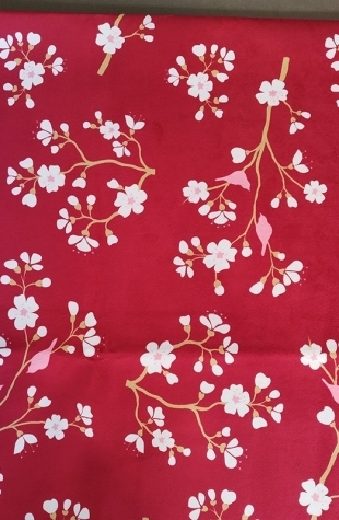 Tissus en velours cerisier rouge