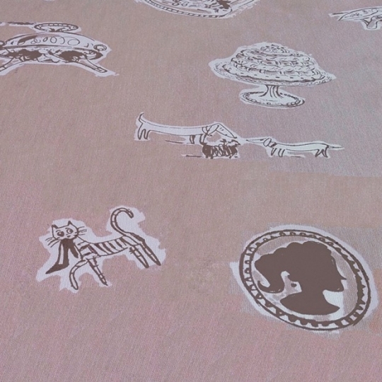 Beschichtete Baumwolle meterwarm Astrancia grau