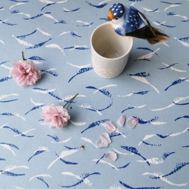 Wipe clean tablecloth Fish grey