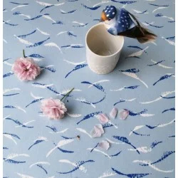 Wachstuch Tischdecken Rund oder Oval blaue Wellen - Fleur de Soleil