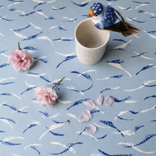 Nappe enduite ronde ou ovale Vagues bleues