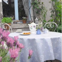 Tischdecke abwaschbar Rund oder OvaAstrancia Grau - Fleur de Soleil