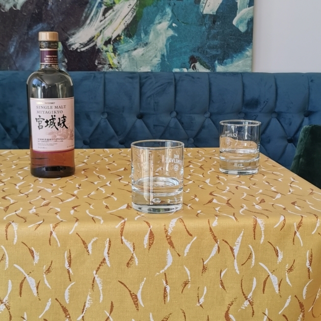 Tovaglia rotonda o ovale Antimacchia Onde Gialle - Fleur de Soleil