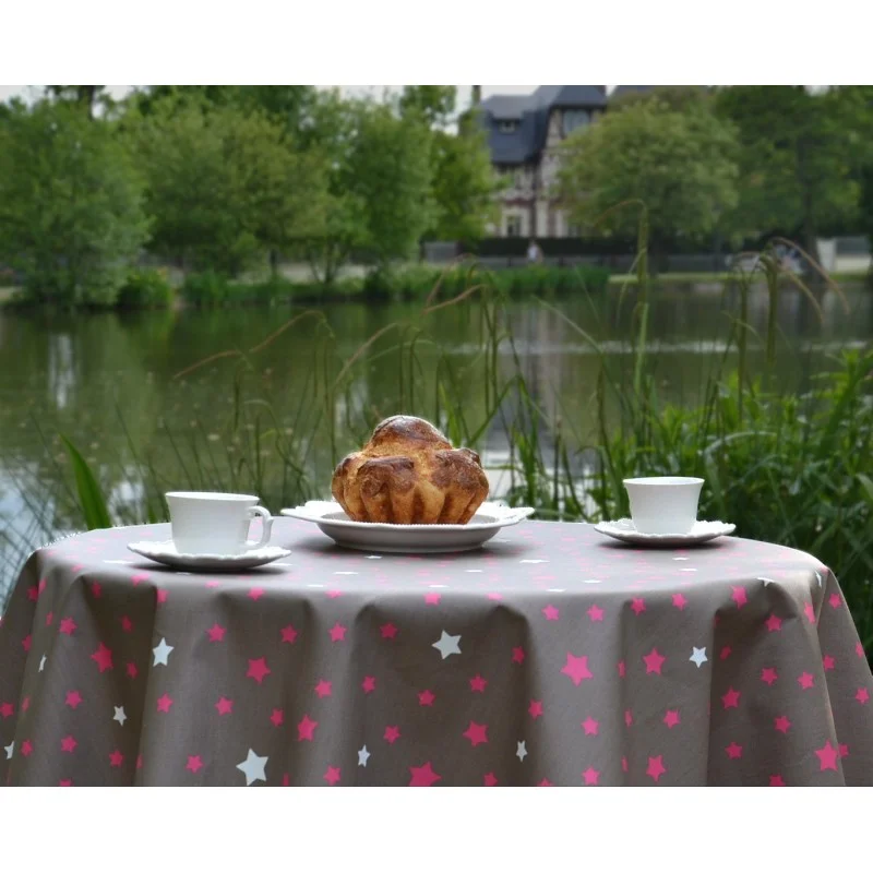 Nappe enduite Etoiles gris rose Fleur de Soleil