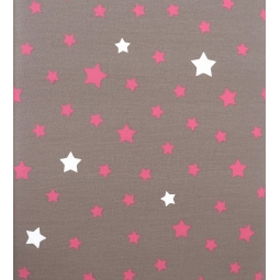 Cotton fabric Star grey/pink