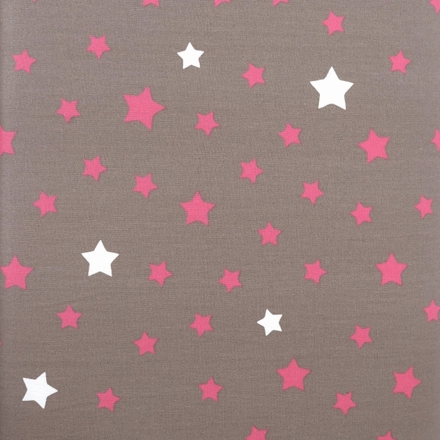 Baumwolle Meterware Sterns grau/rosa