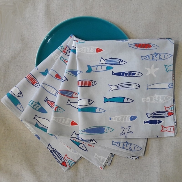 Tovaglioli Pesce Blu e Rosso