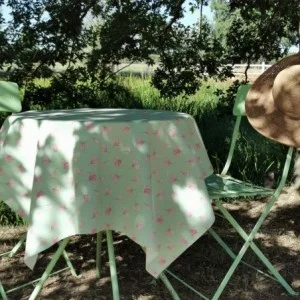 Nappe enduite ronde ou ovale Ginkgo Pistache