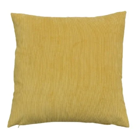 Yellow curry velvet cushion
