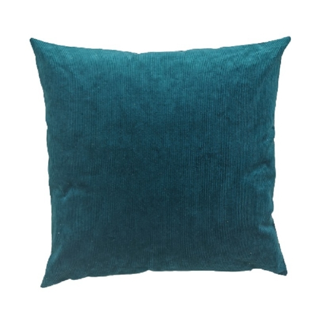 Coussin velours côtelé vert emeraude