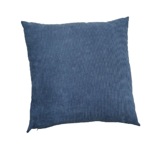 Coussin velours côtelé bleu