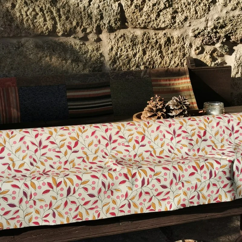 Wipe clean tablecloth Camellia taupe/pink   