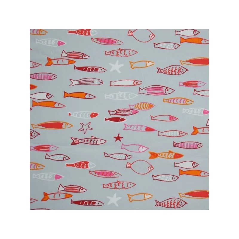 WIPE CLEAN TABLECLOTH FISH RED Fleur de Soleil