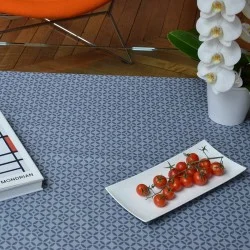 Wipe clean tablecloth Mosaic grey/white
