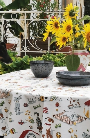 Tischdecke abwaschbar Hunden - Fleur de Soleil