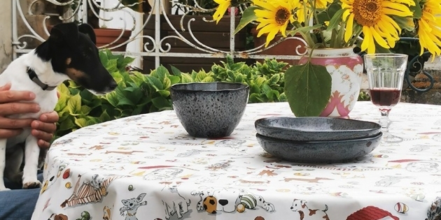 Tischdecke abwaschbar Rund oder Oval Hunde - Fleur de Soleil